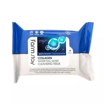 Farm Stay Collagen Water Full Moist Cleansing Tissue 30ea AUTHENTIC STORE