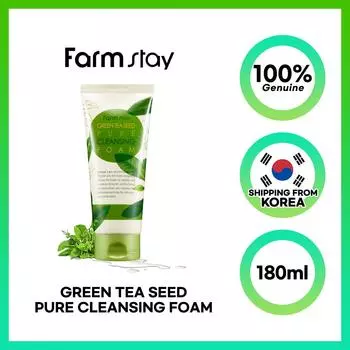 FARMSTAY Пенка для умывания с семенами зеленого чая 180 мл 1pcs