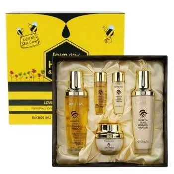 Farm Stay Honey & Gold Essential Skin Care Set 5items +RANDOM GIFT