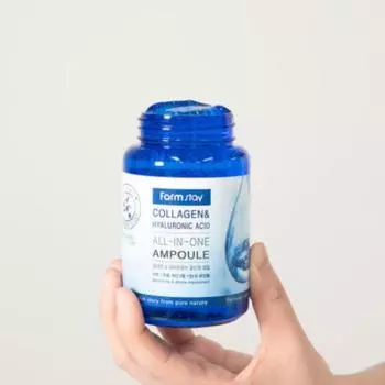 FARM STAY Коллаген и гиалуроновая кислота ВСЕ-В-ОДНОЙ ампула 250 мл