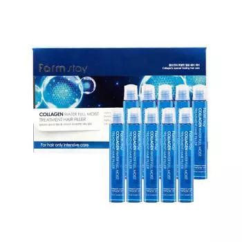 FARM STAY Коллагеновая вода Увлажняющий филлер для волос 13 мл x 10 шт.