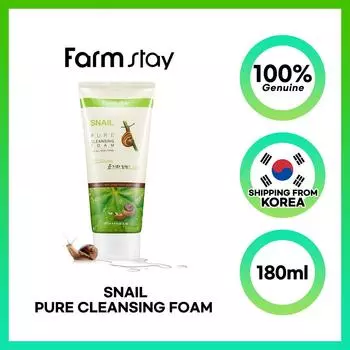 FARM STAY Snail Pure Очищающая пенка 180 мл 1pcs