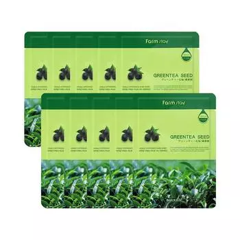 FARM STAY Visible Difference Mask Pack Green Tea Seeds 23 мл x 10 шт. 10sheets