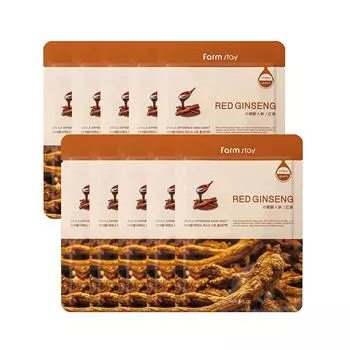 FARM STAY Visible Difference Mask Pack Красный женьшень 23 мл x 10 листов 10sheets