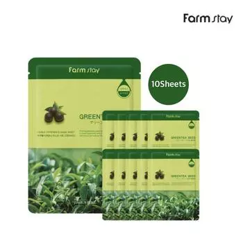 FARM STAY Visible Difference Mask Pack Семена зеленого чая 23 мл (3 варианта) 10 sheets