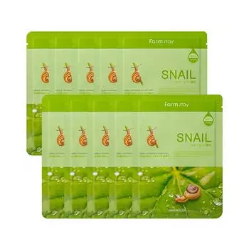 FARM STAY Visible Difference Mask Pack Snail 23 мл x 10 листов 10sheets