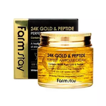 FARMSTAY 24K Gold & Peptide Perfect Ampoule Cream 80 мл K-Beauty 80ml