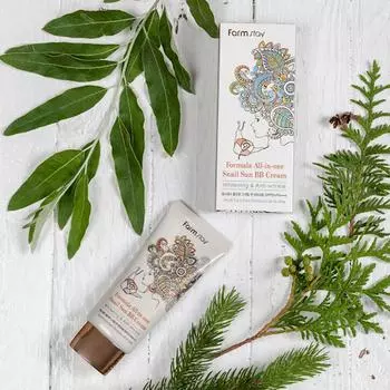 FARMSTAY ALL-IN ONE SNAIL SUN BB CREAM, корейская косметика, Kbeauty, образец