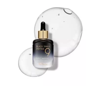 Farmstay BLACK SNAIL & PEPTIDE9 PERFECT AMPOULE, Антивозрастной, Kbeauty, Корейская косметика, образец