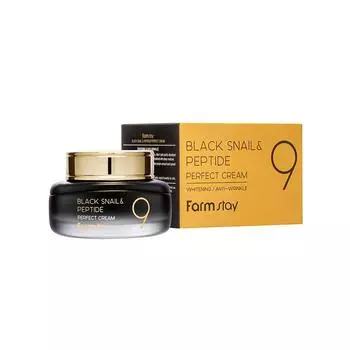 Farmstay Black Snail & Peptide 9 Perfect Cream 55мл Корейская косметика против морщин K-beauty