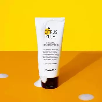 FARMSTAY CITRUS YUJA VITALIZING FOAM CLEANSER, Увлажнение, Корейская косметика, Kbeauty, образец