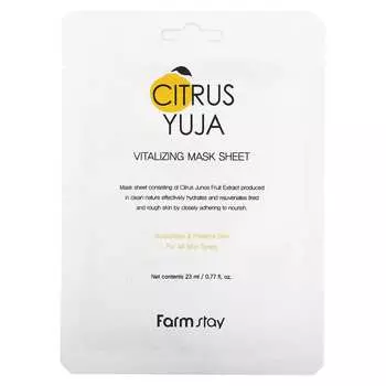 Farmstay, Citrus Yuzu, восстанавливающая маска для лица, 1 шт., 23 мл (0,77 жидких унций)