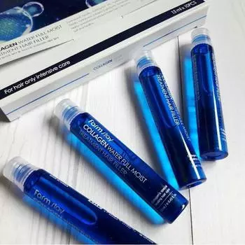 FARMSTAY COLLAGEN WATER FULL MOIST TREATMENT HAIR FILLER, Увлажнение, Корейская косметика, Kbeauty, образец