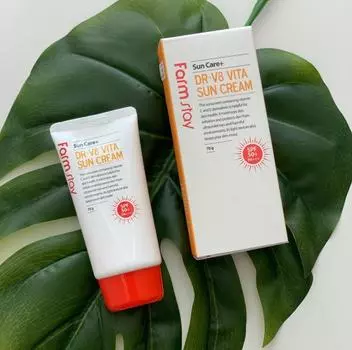 FARMSTAY DR-V8 VITA SUN CREAM SPF 50+ PA+++, корейская косметика, Kbeauty, образец