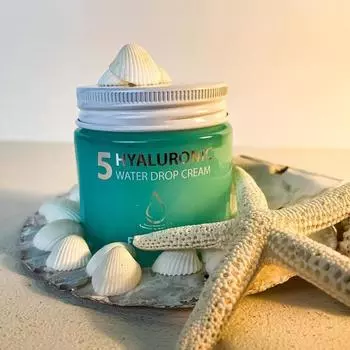 FARMSTAY HYALURONIC5 WATER DROP CREAM, Увлажнение, Корейская косметика, Kbeauty, образец