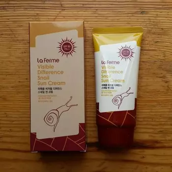 FARMSTAY LAFERME VISIBLE DIFFERENCE SNAIL SUN CREAM, корейская косметика, Kbeauty, образец
