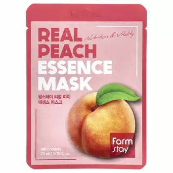 Farmstay, Маска для красоты Real Peach Essence, 1 шт., 23 мл (0,78 жидких унций)