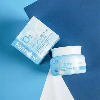 FARMSTAY O2 PREMIUN AQUA CREAM, Увлажнение, Корейская косметика, Kbeauty, образец