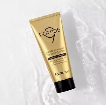 FARMSTAY PEPTIDE9 SUPER VITALIZING CLEANSING FOAM, Увлажнение, Корейская косметика, Kbeauty, образец