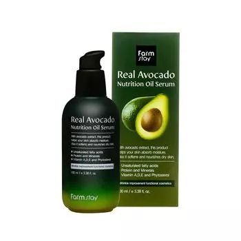 Farmstay Real Avocado Nutrition Oil Serum 100мл Увлажняющая увлажняющая