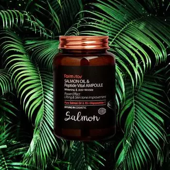 FARMSTAY SALMON OIL & PEPTIDE VITAL AMPOULE, Увлажнение, Корейская косметика, Kbeauty, образец