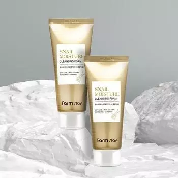 FARMSTAY SNAIL MOISTURE CLEANSING FOAM, Антивозрастной, Kbeauty, Корейская косметика, образец