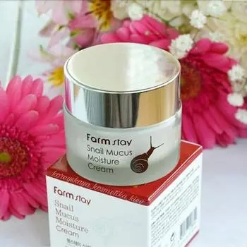 FARMSTAY SNAIL MUCUS MOISTURE CREAM, Увлажнение, Корейская косметика, Kbeauty, образец