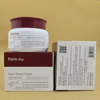 FARMSTAY SNAIL REPAIR CREAM, Осветляющий, Антивозрастной, Kbeauty, Корейская косметика, образец