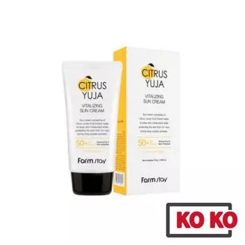 [Farmstay] Солнцезащитный крем Citrus YUJA Vitalizing SPF50+ PA++++ 70 г