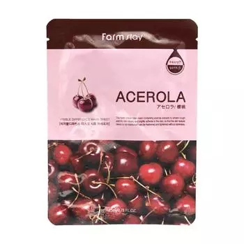 FarmStay Visible Difference Mask Sheet Acerola Увлажняющая тканевая маска с экстрактом ацеролы 23мл