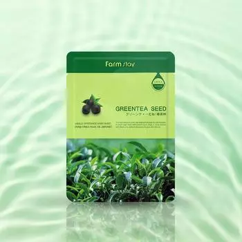 FARMSTAY VISIBLE DIFFERENCE MASK SHEET GREENTEA SEED, Увлажнение, Корейская косметика, Kbeauty, образец