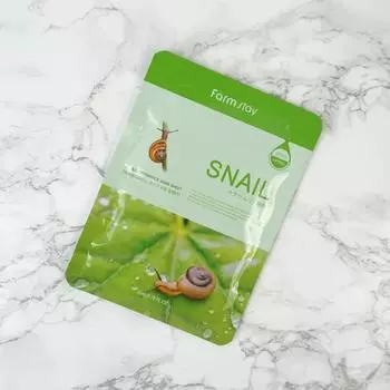 FARMSTAY VISIBLE DIFFERENCE MASK SHEET SNAIL, Увлажняющая, Корейская косметика, Kbeauty, образец