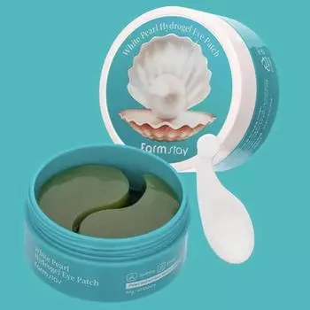 FARMSTAY WHITE PEARL HYDROGEL EYE PATCH, Антивозрастной, Kbeauty, Корейская косметика, образец