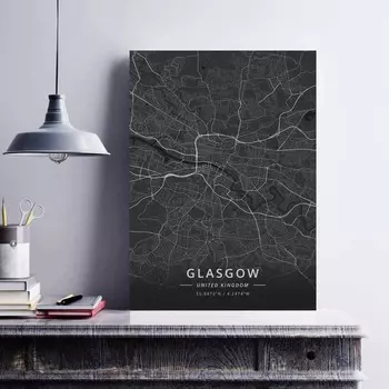 Фарнхэм Глазго Галифакс Гамильтон Хаддерсфилд Инвернесс Ипсвич Киев Кингстон-апон-Халл Ланкастер Великобритания Плакат 21cm30cm NoFrame