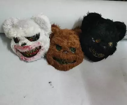 Фаршированная маска медведя, Хэллоуин, выпускной, маски животных коричневый