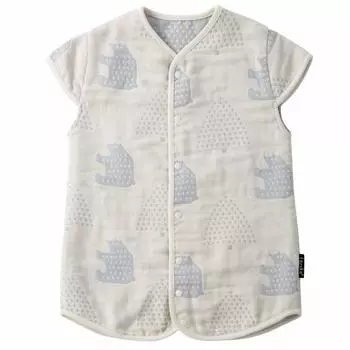 Фарска марля 2-сторонняя, детская, 6-слойная (Morinokuma_Небесно-серый)