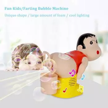 Fart Bubble Blower Bubble Maker Игрушка Забавная музыка Полностью автоматическая машина для пузырей Игрушки со светодиодными мигающими огнями Забавный стиль задницы красный