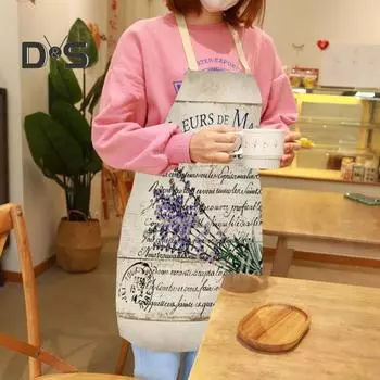 Фартук без рукавов, пятноотталкивающий льняной сильный впитывающий нагрудник с узором кактуса, кухонные принадлежности, кухонные принадлежности