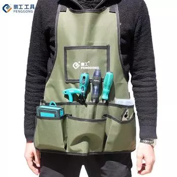 Фартук для электрика, сумка для инструментов, регулируемые карманы для хранения, водонепроницаемый чехол, набор инструментов серый