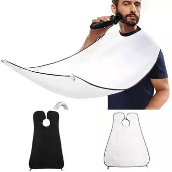 Фартук для бритья бороды на присоске, парикмахерский нагрудник для взрослых и детей, универсальный парикмахерский фартук One Size чёрный