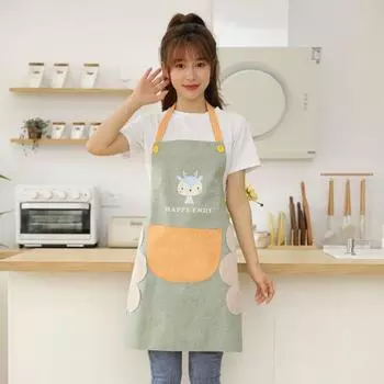 Фартук для готовки с карманами, маслостойкий, рабочая форма для поваров, рабочая одежда, кухонный фартук для кухни зелёный