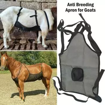 Фартук для коз, юбка для защиты от размножения овец, юбка для защиты от спаривания коз, одежда для скота с регулируемым ремешком для контроля размножения коз и овец чёрный