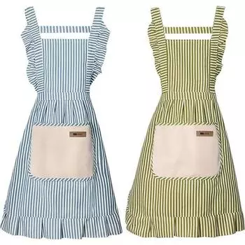 Фартук для кухни для женщин и девочек - 2 шт. Фартуки для готовки с кружевными карманами и шнурами, маслостойкие, устойчивые к пятнам, из хлопка и льна, кораллового флиса для готовки, выпечки, барбекю 1pc кофейный