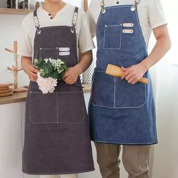 Фартук для кухни из искусственной кожи с ремнем на плечо, устойчивый к пятнам, легкий, полезный в стиле ретро, парикмахерский фартук для дома зелёный