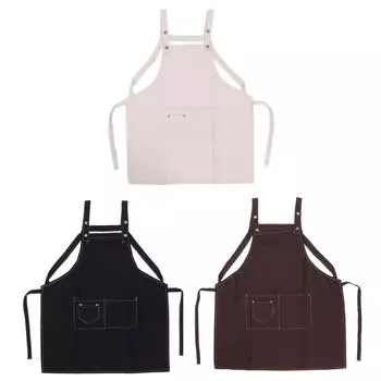 Фартук для лака для ногтей, регулируемый маникюрный салон, кухонный нагрудник, фартуки, принадлежности для косметического маникюра White