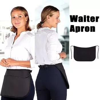 Фартук для официанта, переносная поясная сумка с 3 карманами, фартук для бармена чёрный
