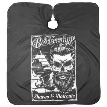 Фартук для парикмахерской, антистатический, накидка для стрижки волос (160 х 140 см) чёрный
