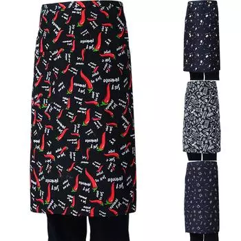 Фартук для шеф-повара, полуобрезанный рабочий фартук, фартук для официанта в ресторане, кафе One Size чёрный