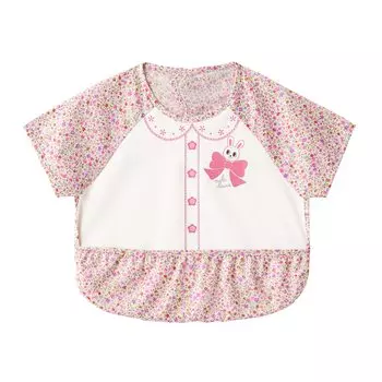 Фартук для столовой Фартук с рукавами Водонепроницаемый Сделано в Японии для младенцев Розовый [MIKI HOUSE] Девочки, Младенцы, Дети, 10-7915-386 розовый