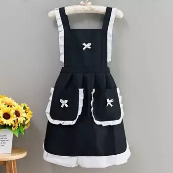 Фартук для юбки принцессы с масляной защитой, износостойкий женский фартук, чистящий инструмент, наряд горничной, фартук для кухни кофейный